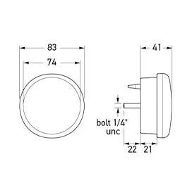 LED Rear Indicator Lamp 83mm 9-33V 2130/2BA 959.011-013