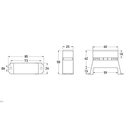 Blade Fuse Box - 6 Standard Blade Fuses 8721/8JD 905.524-012