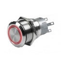 8HG 958.455-101 Push Switch Off-On Latching - 24V Red LED Ring