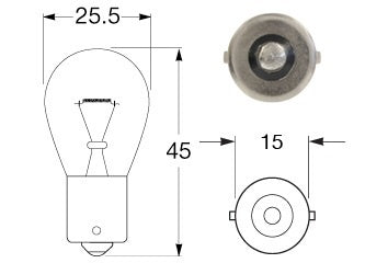 Bulb Bayonet BA15s 12V 21W - R1221-Bulk/8GA 002.073-168
