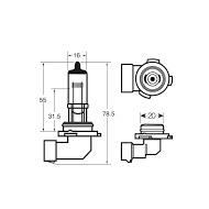 Bulb H12 PZ20d Halogen 12V 53W 9055