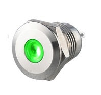 LED Pilot Lamp Vandal Resistant Green 12/24V 12mm P12-CG