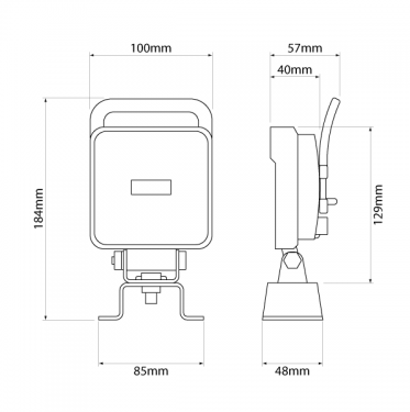 LED Worklamp with Handle  and Switch 9W 9-30V 98-8095