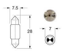 Bulb Festoon SV7-8 8x28mm 24V 3W - M243-Bulk/8GM 211.656-777