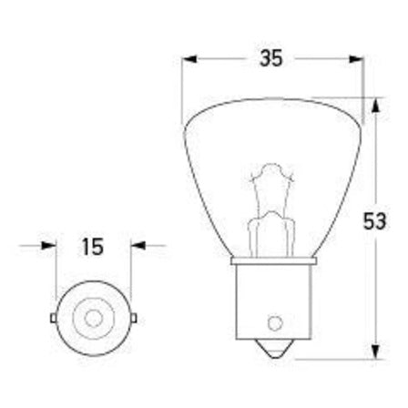 Bulb Bayonet BA15s 12V 45W  U1245/8GA 002.074-123