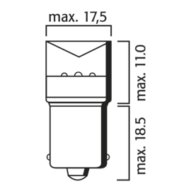 Bulb LED BA15s 12 /24V 5W Super White 914020
