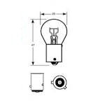 Bulb Bayonet BAW15s 12V 21W Red 667102