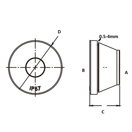 Cable Grommet Grey IP67 7-10mm Cable M24 RG1-19