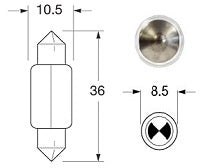 Bulb Festoon SV8.5 11x38mm 24V 5W 05-653-38