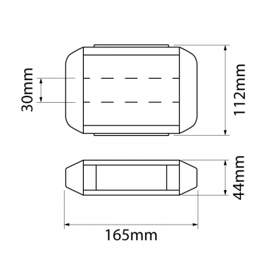 LED Nano Bar 165x112mm Clear Lens Amber Bolt Mount 12/24V LSQ-0110