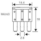 Micro3 Blade Fuse 7.5A 3 Pin 501875