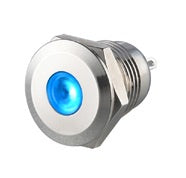 LED Pilot Lamp Pre Wired Vandal Resistant Blue 12/24V 12mm P12P-CB