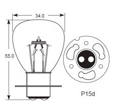 Bulb 24V 62/62W P15d/30 6551
