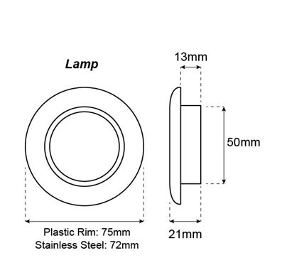 LED  Courtesy Lamps Round - 12 Volt - Red Light 98050721/2XT 980.507-211