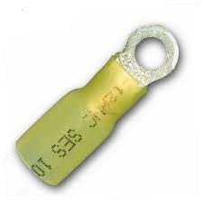 Heat Shrink Crimp Terminal - Eye suit M5, Yellow - Pk 10  8249S/8KW 980.303-332