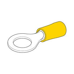 Insulated Eye Crimp Terminal - Yellow 8.4mm Pk 100  8547/8KW 980.303-213