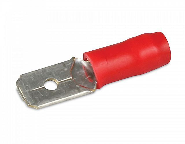 Insulated Male Blade Crimp Terminals - Red 6.3mm Pk 100  8513 /8KW 980.300-403