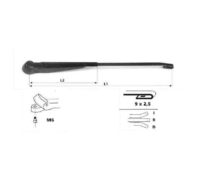 1206306GAR4 Single Arm 300 mm Hook 8DIN M6