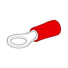 Insulated Eye Crimp Terminal - Red 4.3mm Pk 100  8540/8kw 980.303-003