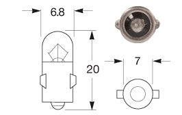Bulb  BA7s  24V 3W MINI LUG 283